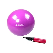 Delta 55 CM Mor Deluxe Pilates Topu ve Çift Yönlü Pompa Seti