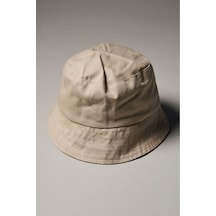 Mollycrush Unisex Bej Bucket Şapka Pamuklu Gabardin Güneş Koruyucu Balıkçı Modeli Bej