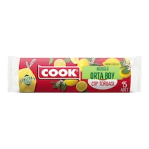 Cook Büzgülü Çöp Torbası Orta Boy Limon Kokulu 15'li - 6 Adet Tarı