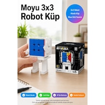 Moyu 3x3 Robot Zeka Küpü Mfjs Meilong Mf8964 Beyaz Bulmaca Oyuncağı 7,8x6x12 Cm