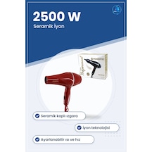 Saç Kurutma Makinesi Kırmızı 2500w Profesyonel Fön Seramik İyon A