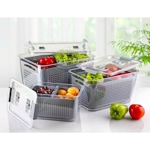 Lossa Lüx 3 Adet Buzdolabı Içi Süzgeçli Organizer 2,5lt,5lt,9lt Set-saklama