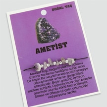 Ametist - 982 - Doğaltaşlı İp - Nazblsmm - Bileklik Mor