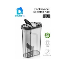Fonksiyonel Erzak Kabı Mutfak Erzak Buzdolabı Saklama Kabı Siyah