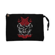 Dark Funeral Tour Siyah Clutch Astarlı Cüzdan / El Çantası Siyah