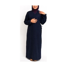 Bilenler %100 Pamuk Müslin Namaz Elbisesi Yandan Bağlamalı -terletmeyen Rahat Kumaş, 36-48 Beden, İbadet Kıyafeti Lacivert