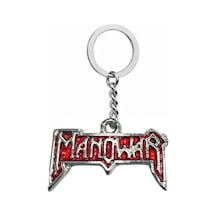 Manowar Müzik Grubu Kırmızı Logo Anahtarlık - Heavy Metal Aksesuar - Unisex