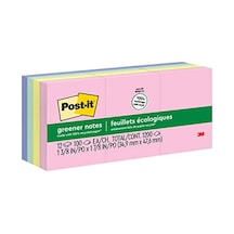 Daha Yeşil Açılır Notlar, 3,8x5,08 Cm, 12 Ped, Amerika'nın 1 Numaralı Favori Yapışkan Notları, Tatlı Sprinkles, Pastel Renkler Pembe,mavi, Nane, Sarı , Temiz Kaldırma,%100 Geri Dönüştürülmüş