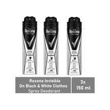 Rexona Men Invisible Black+White Erkek Sprey Deodorant 3 x 150 ML