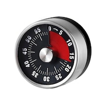 Gri Metal İçi Siyah Mekanik Mıknatıslı Klasik Zilli Mutfak Zamanlayıcı Timer Thr395sy Çok Renkli