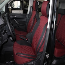 Citroen C3 Lüx Oto Koltuk Minderi Ön Arka 5'li Set Elegance Serisi Kırmızı Siyah