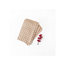 Bimotif Puantiye Desenli 25 Adet Kese Kağıdı, Kraft-beyaz, 11x20 Cm 124-Pembe