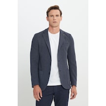 Erkek Lacı Slim Fit Dar Kesim Mono Yaka Desenli Torba Cepli Ceket Lacı
