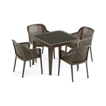 Bintaşmobilya Venge Rattan Plastik Bahçe Masa Sandalye Takımı Venge