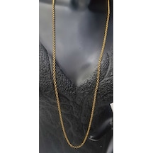 80 Cm Uzunluk Unisex Vip Çelik Altın Görünümlü Dodge Model Zincir Kolye