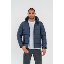 Combat Tactical Tactical Şişme Mont Suya Dayanıklı Rüzgâr Geçirmez Dik Yaka Kapüşonlu Mont - 312-763-lacivert Lacivert