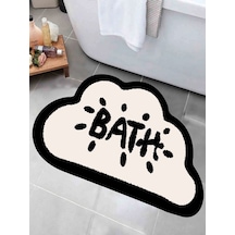 Eco Concept Kaymaz Taban, Bulut Desenli, Bath Yazılı Banyo Pas... Bej