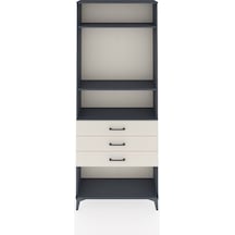 Arges Dolap 3 Raflı 3 Çekmeceli 88x30x221 Antrasit-aytaşı Antrasit