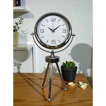 Elegance Krom Tripod Üç Ayaklı Metal Masa Saati Çok Renkli