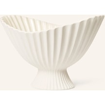 Ferm Living Fountain Kase, Mat Bitişli Steinzeug Tasarım Dekoratif Tabak & Kaseler Beyaz