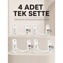 Anahtarlı Pencere Emniyet Kilidi 4 Adet Güvenlik Seti 3855796