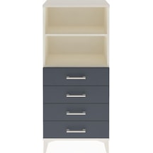 Arges Dolap 2 Raflı 4 Çekmeceli 60x30x134 Aytaşı-antrasit Aytaşı