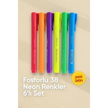 Pastel 38 Fosforlu Kalem 6'lı Neon Renkler Neon6lı