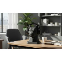 Happy3dworld Köpek Figürlü Kulaklık Standı, 3d Baskı Low Poly Masaüstü Düzenleyici