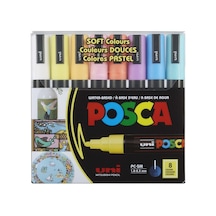 Uni Pc-5m/8c Sc Posca Su Bazlı Poster Markörü Soft Renk 1.8-2.5mm 8li Set