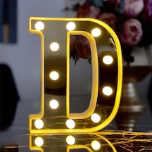 Dekoratif Led Işıklı 3D D Harfi Büyük Boy Organizasyon Doğum Günü Kutlama