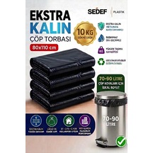 80x110 Cm Extra Kalın Siyah Endüstriyel Çöp Poşeti - 10akg / Ağır Hizmet Tipi