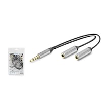 Hadron Hdx1087 3.5 Mm Kulaklık Mikrofon Ayırıcı Kablo 23 Cm Siyah