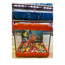 Canlipetshop Turuncu Renkli Mini Kare Akvaryum 20x20x15 CM