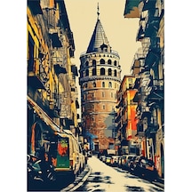 Galata Kulesi Hediyelik Ahşap Tablo 35cm X50cm