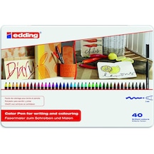 Edding 1300 Grafik Kalem Seti 40 Renk Metal Kutu