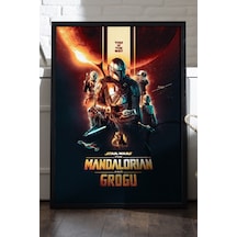 Mandalorian Siyah Ahşap Çerçeveli Poster, Film Duvar Tablosu