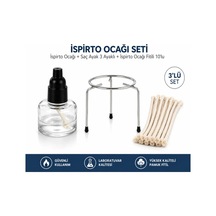 İspirto Ocağı Seti İspirto Ocağı + Saç Ayak 3 Ayaklı + İspirto Ocağı Fitili 10 Lu