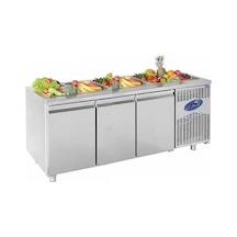 Csa Karacasan 474 Lt Üç Kapılı 700'lük Havuzlu Saladbar Buzdolabı 304 Çelik