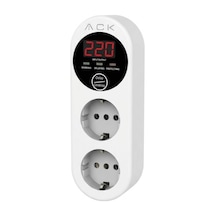 2 Li Akım Ve Voltaj Korumalı Priz Güvenli Elektrik Çoklu Priz Beyaz - 927369681 Diğer