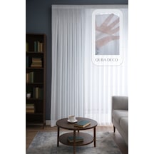 Natural Modern File Dokulu Keten Tül Perde Pileli Salon Oturma Odası Yatak Odası Çocuk Odası Beyaz
