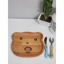 Hbs Art Design Ahşap Ayıcık Model Kahvaltı Tabağı