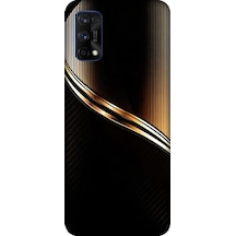 Realme 7 Pro Uyumlu Altın Şerit Desenli Silikon Kılıf