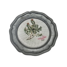 Vintage Zınn Çerçeveli Dekoratif Çiçek Temalı Duvar Tabağı 10cm 009
