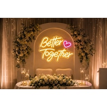 Özel Seri Better Together Neon Led Işıklı Dekor Arka Fon Duvar Objesi Çok Renkli