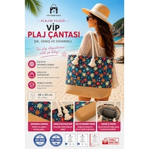 Plaj Çantası Vip Çanta El Ve Omuz Çantası Piknik Çantası-yeşil Yıldız Desenli