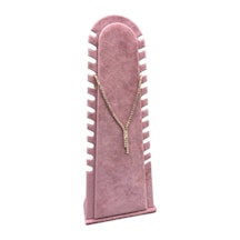 Yerli Üretim Riyad Model Süet Kumaş Pembe Renk 31/11 Cm Ayaklı Kolye-halhal Sergileme Standı Çok Renkli