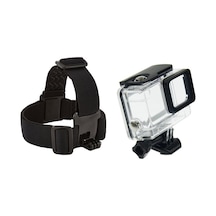 Gopro Hero 7 Black Su Geçirmez Kılıf 4 Parça Gp24 Kafa Bandı Seti