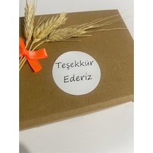 Teşekkür Ederiz Siyah Yazılı Yuvarlak Yapışkanlı Etiket 4x4 Cm 120 Adet