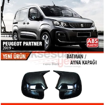 Peugeot Partner 2019+ Uyumlu Yarasa Batman Ayna Kapağı Piano Black
