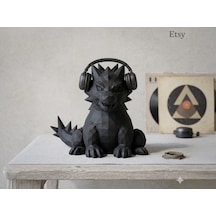Happy3dworld Geometrik Ejderha Kulaklık Standı, 3d Baskı Heykel Gaming Aksesuarı